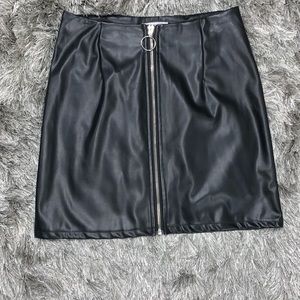 Charlotte Russe leather zip up skirt